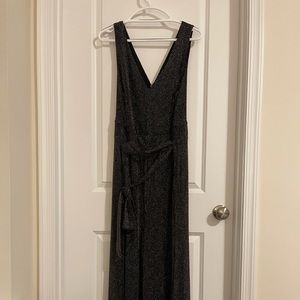 Torrid Wide Leg, Silver and Gold Striped Jumpsuit